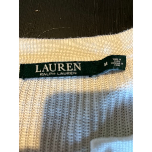 Lauren Ralph Lauren Cream Lace Up Sweater Women's‎ Knit Pullover - Picture 3 of 9